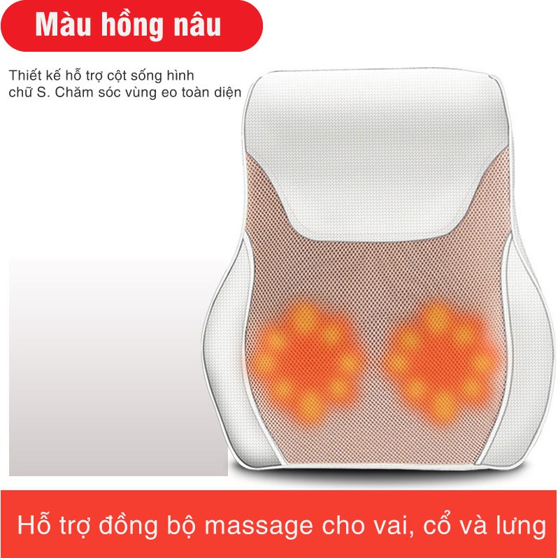 Gối massage lưng và cổ hồng ngoại chính hãng