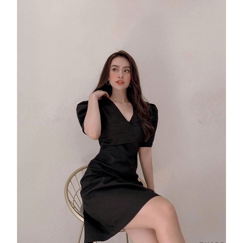 [Mã WASTMAY giảm 15% tối đa 30K đơn 150K] Đầm tay bồng cổ đắp chéo tùng bèo | BigBuy360 - bigbuy360.vn