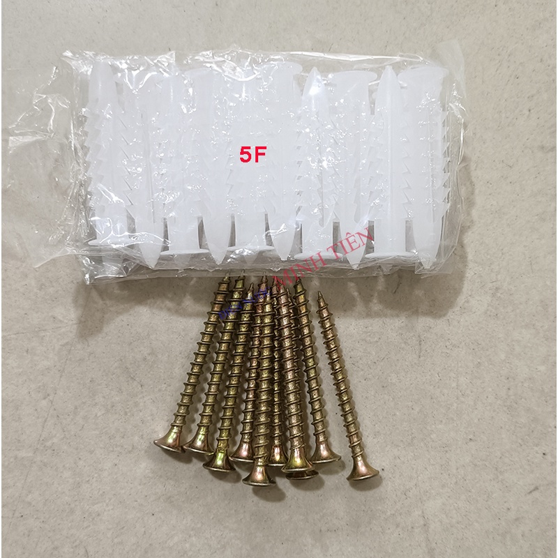 10 Tắc kê nhựa + 10 vít bắt tường 2F, 3F, 4F, 5F