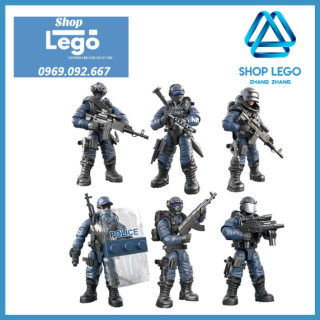 Xếp hình Lính đặc nhiệm Commando SWAT trong Call Of Duty Lego Minifigures DIY MegaBlock XJ9902