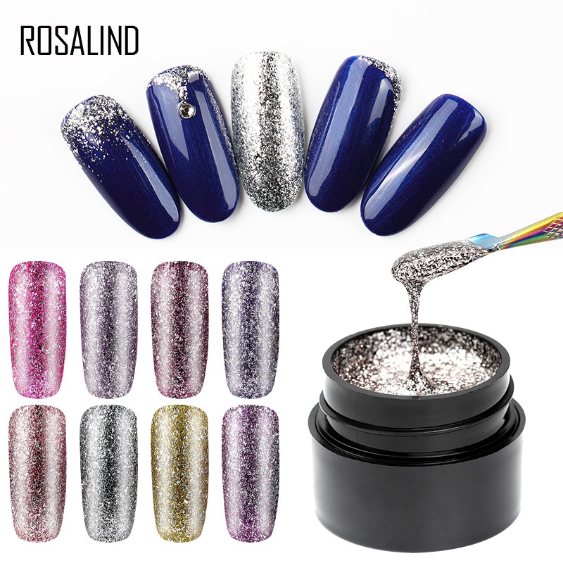 Gel sơn móng UV màu bahcj kim rực rỡ sáng bóng ROSALIND