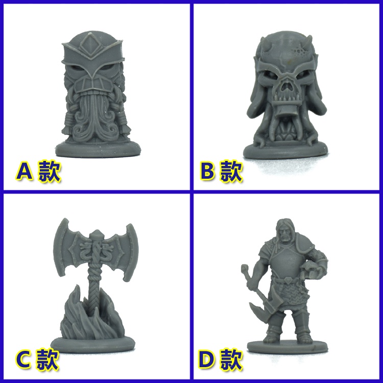 Spot Sale Magic Board Game Model Battle Chess Running Group Head Carved Avatar Axe Warrior