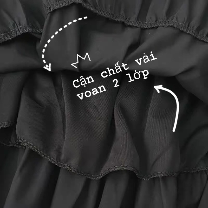 Chân váy dài ❤️Sale❤️ Chân váy nữ Vintage 2 lớp nhiều tầng kiểu dáng ullzang | BigBuy360 - bigbuy360.vn
