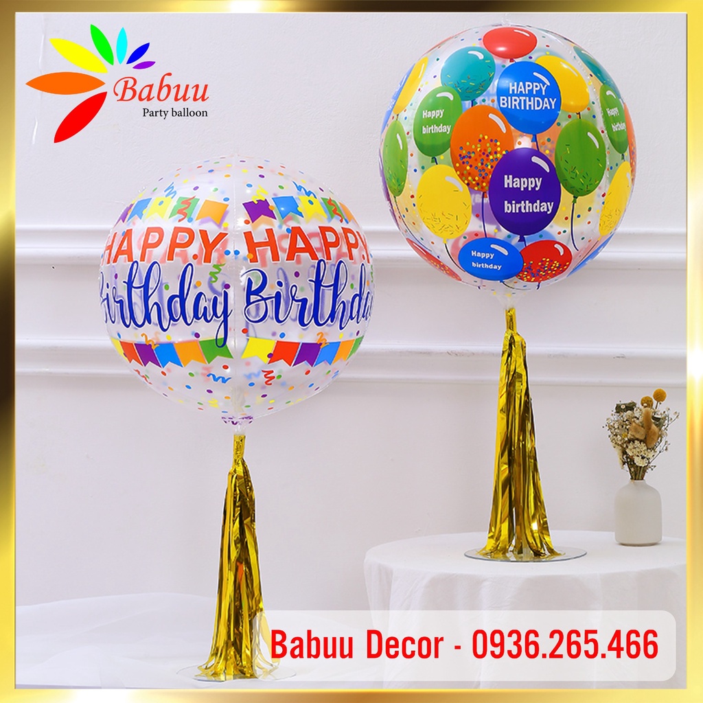 [Mã LIFEXANH03 giảm 10% đơn 500K] Bóng 4D in chữ Happy Birthday