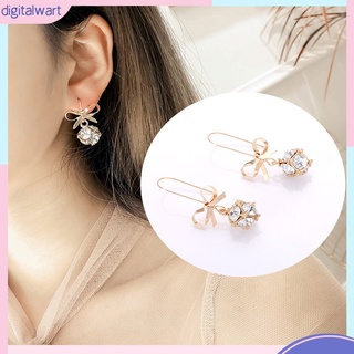 Đôi bông tai hình nơ phối đính đá kiểu dáng trẻ trung cho nữ