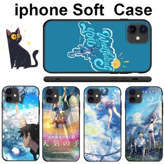 Ốp điện thoại silicon TPU mềm viền đen hình Weathering with you cho IPHONE XR XS MAX X 6 6S 7 8 PLUS 5 5S SE LE80