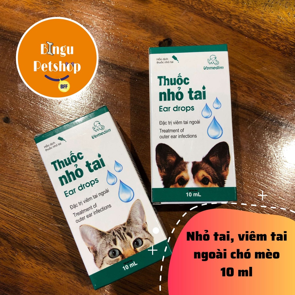 Nhỏ tai Vimedim, viêm tai ngoài cho chó mèo CHAI 10ML