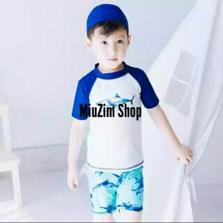 Set Áo bơi cá mập trắng