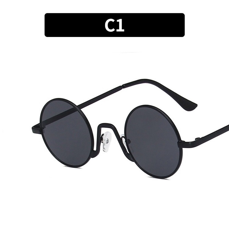 (KIQI-FASHION) COD Kính Mát Gọng Tròn Kim Loại Chống Tia Uv400 Thời Trang
