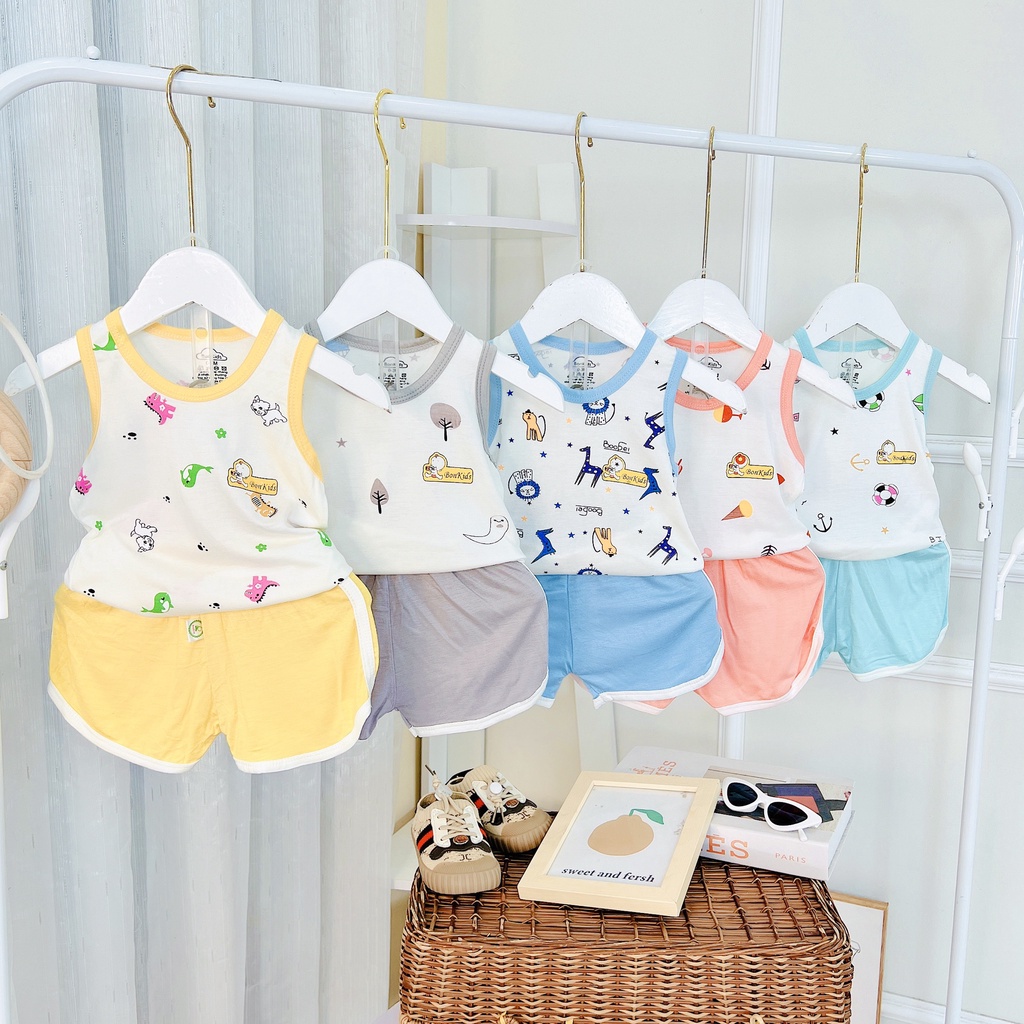 Bộ Ba Lỗ Cao Cấp Vải Thun Lạnh Cho Bé Sơ Sinh Từ 3-11kg, Vải Mềm - Đẹp - Thông Thoáng Thấm Hút Mồ Hôi Tốt - 𝐁𝐎𝟐𝟑