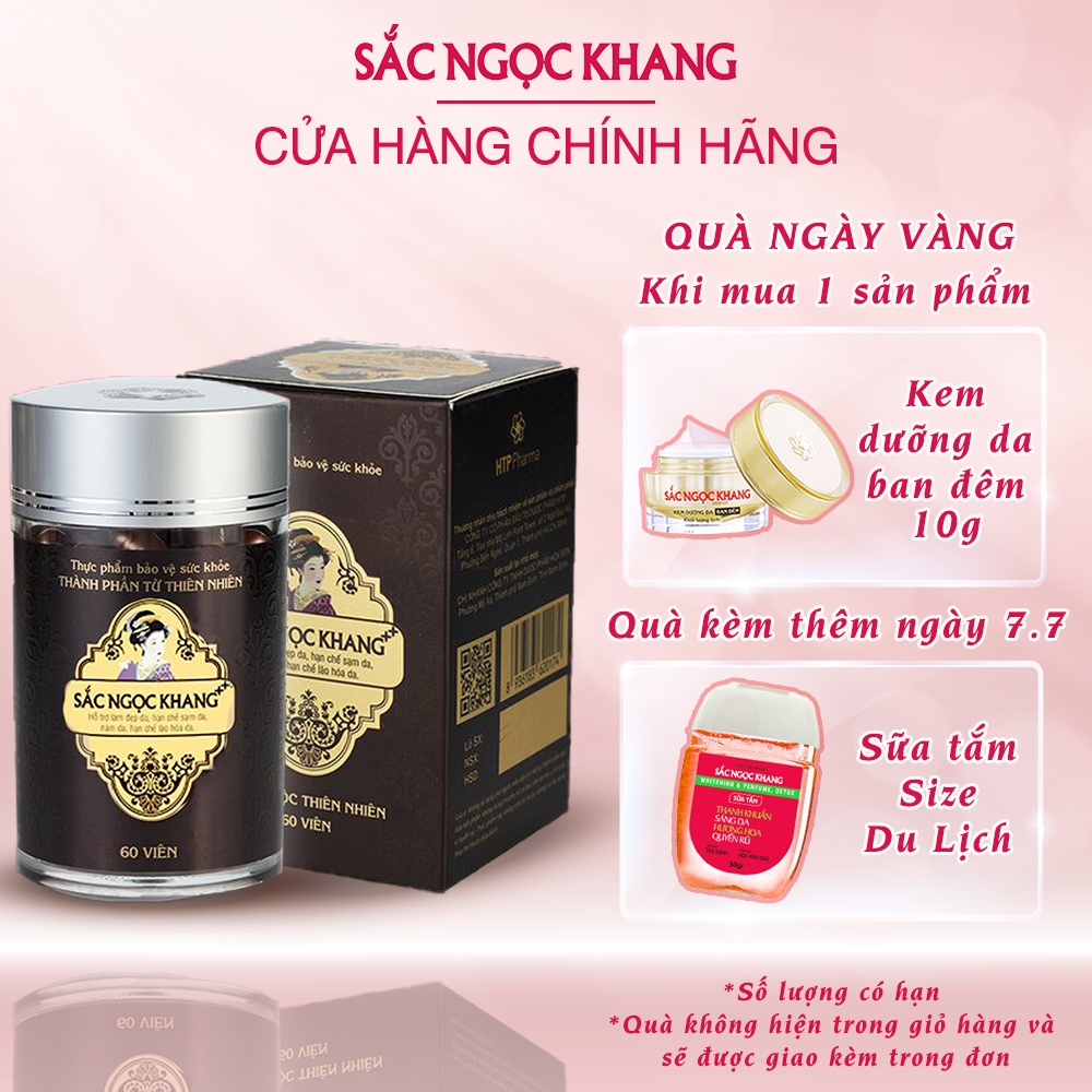 Viên Uống Sắc Ngọc Khang ++ chống lão hóa da, giảm nám, tàn nhan cao cấp [Hộp 60 Viên] | Thế Giới Skin Care