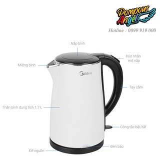 Bình đun siêu tốc Midea MK-17DS - 1.7 lít