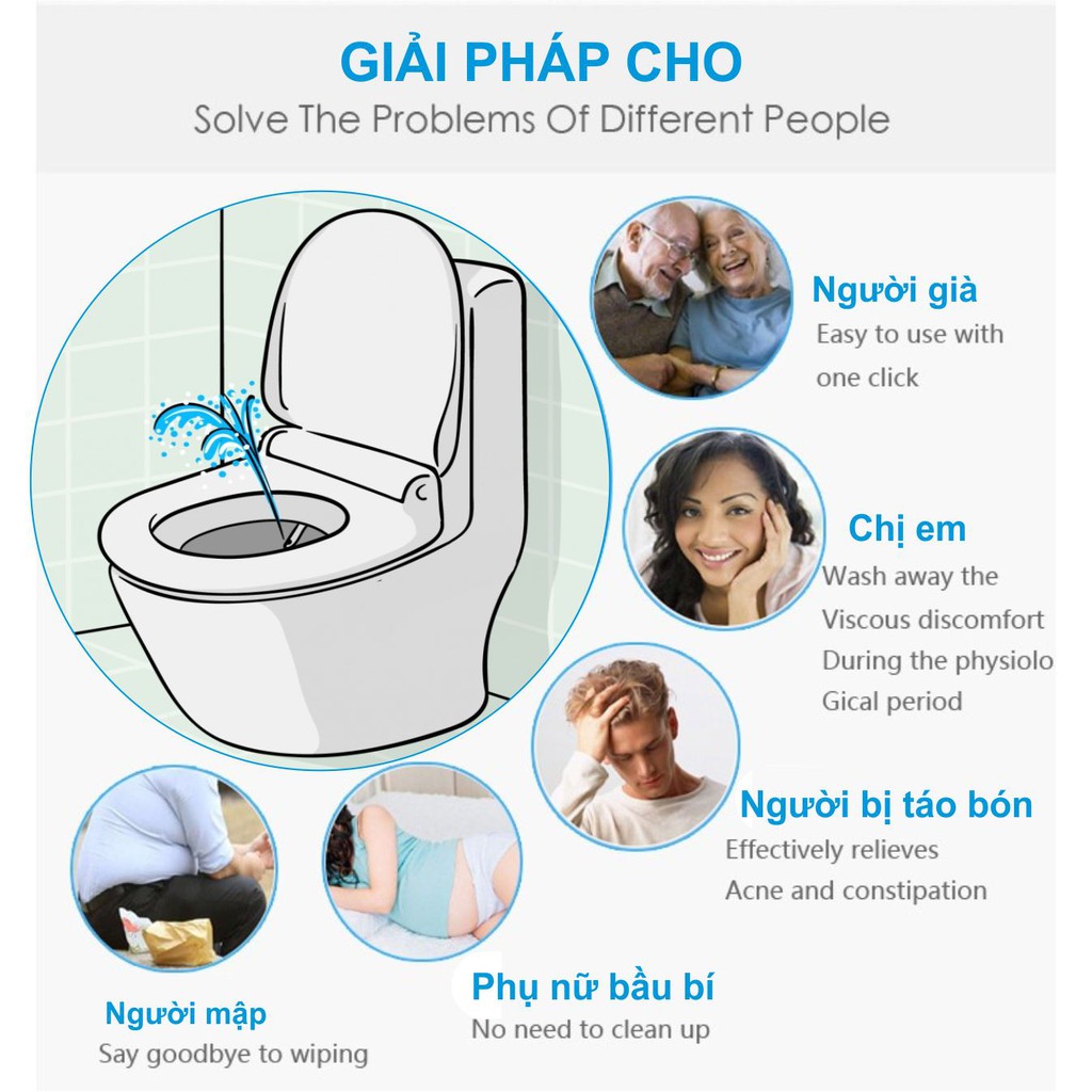 (Hai vòi phun) Thiết bị xịt rửa vệ sinh thông minh Bidet hiện đại giá phù hợp với mọi gia đình. Tân Minh Phát