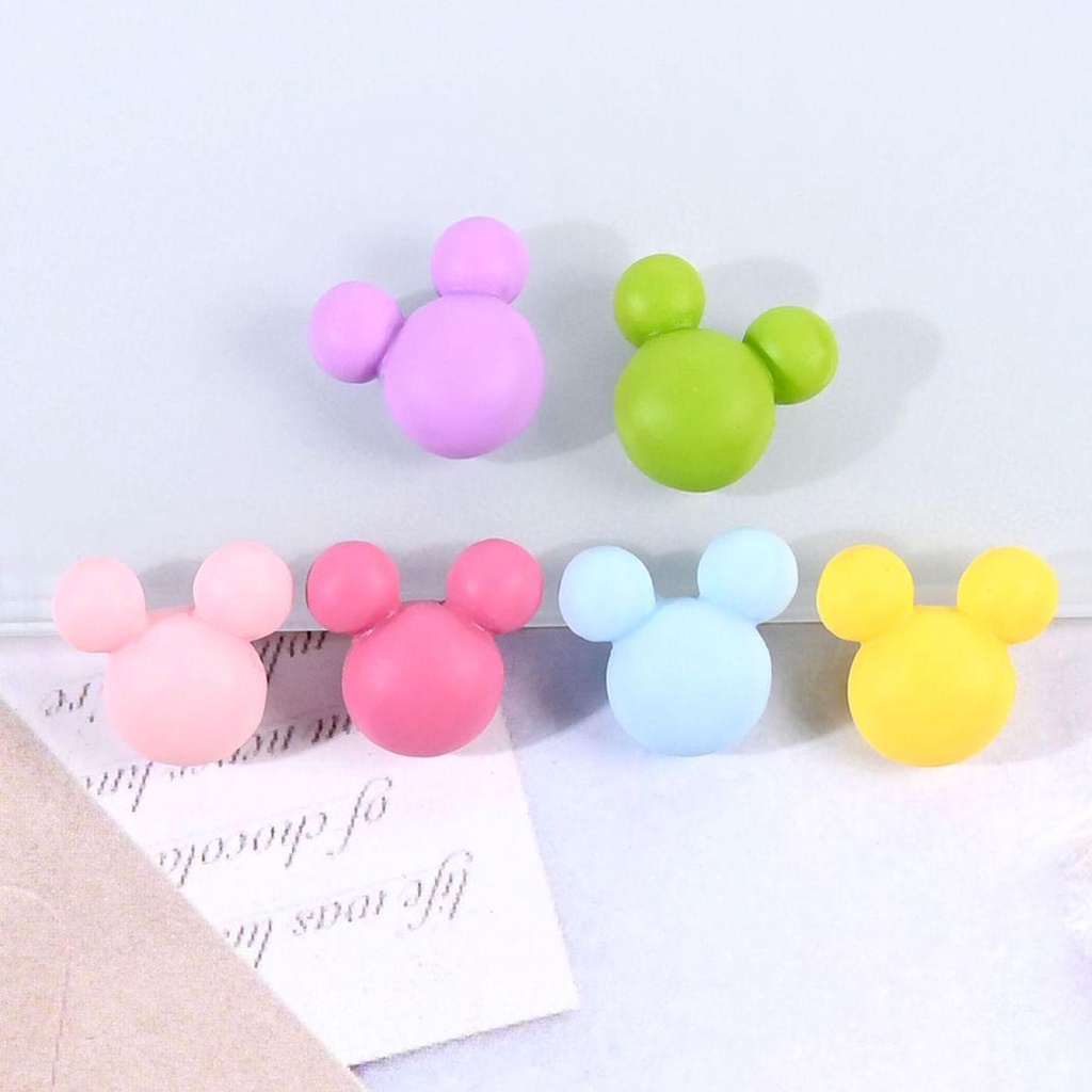 QQMALL Set 30 Phụ Kiện Trang Trí Móng Tay Hình Chuột Mickey Hoạt Hình Màu Sắc Ngọt Ngào