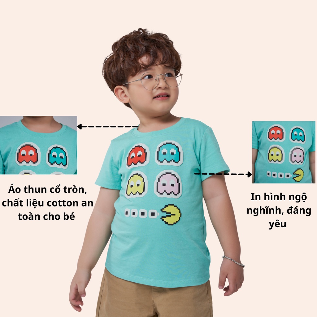 Áo thun trẻ em YODY vải cotton mềm mịn, thoáng mát in hình hoạt hình TSK5201