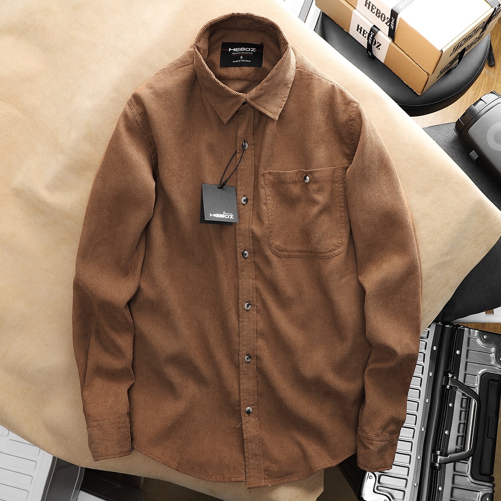 Áo sơ mi nam dài tay limit HEBOZ form slim fit, 5 màu basic - 00001173