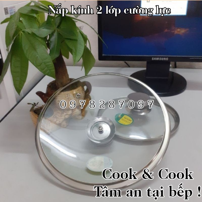 [ChínhHãng] Nắp vung nồi kính cường lực dùng cho nồi- chảo- quánh đủ size 10, 12, 14, 16, 18, 20, 22, 24, 26, 28, 30, 32