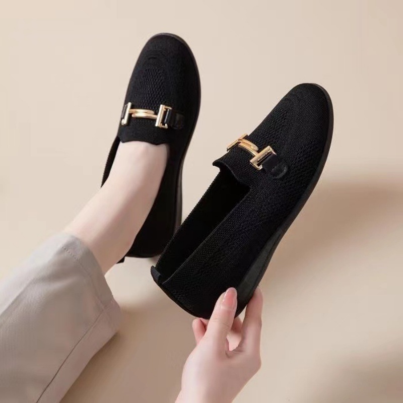 IELGY Giày lười chất liệu vải đế bằng thoáng khí dành cho nữ