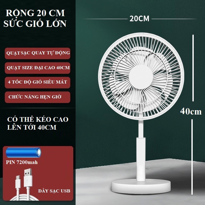 quạt tích điện chính hãng pin 7200mah bảo hành 12 tháng.