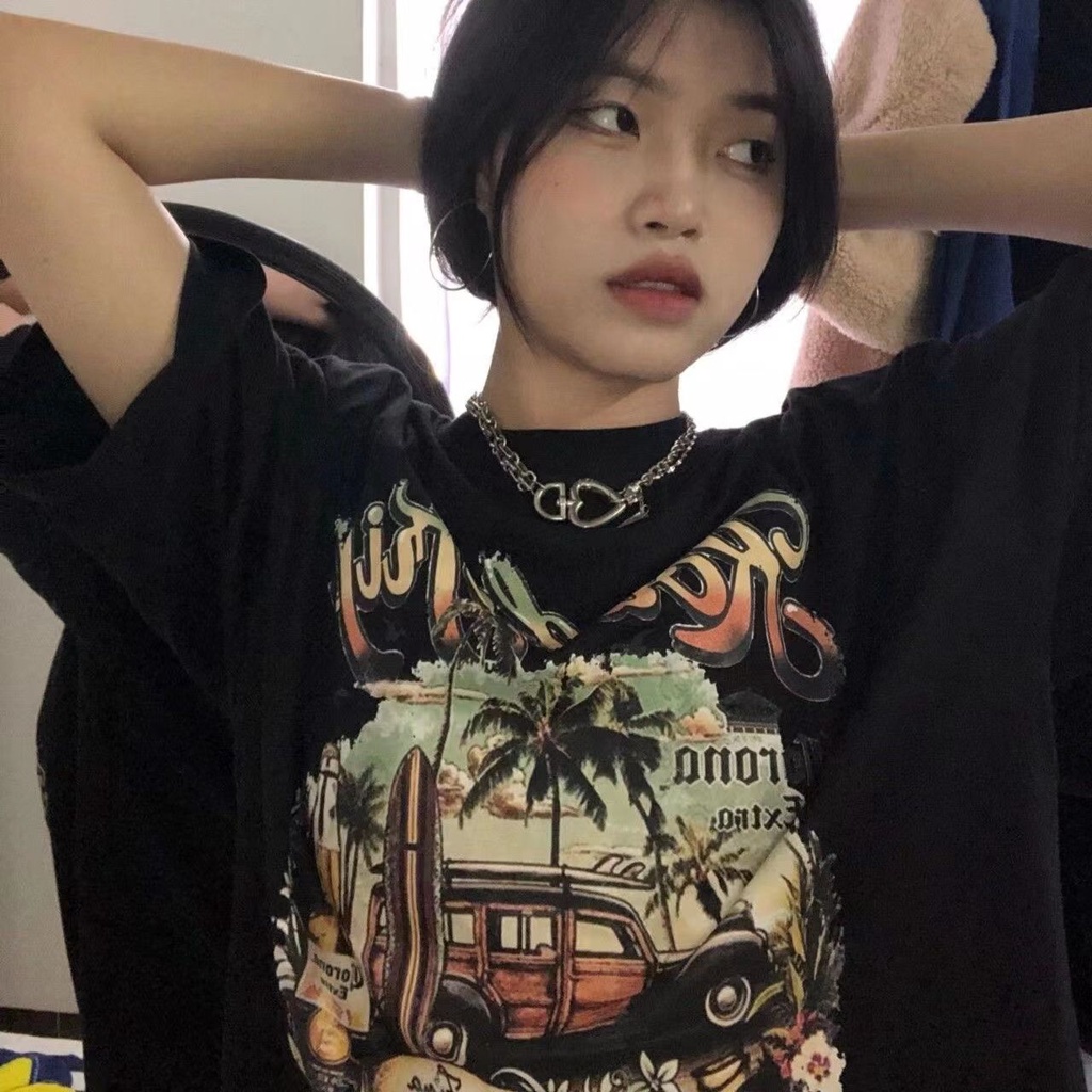Áo Thun Nữ Ngắn Tay Phong Cách Hip Hop Đường Phố Mới