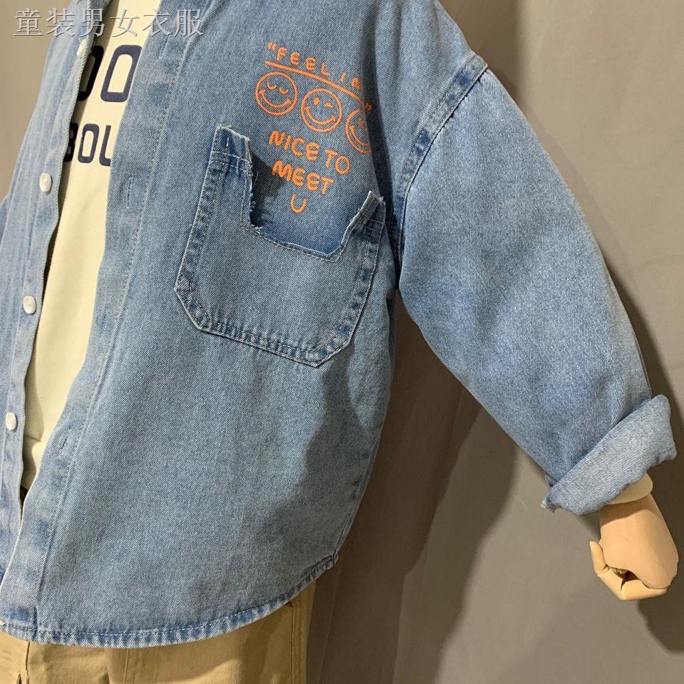 Áo sơ mi nam trẻ em mới denim 2021 khoác mỏng dài tay mùa xuân và thu Phiên bản Hàn Quốc của xu hướng lớn4