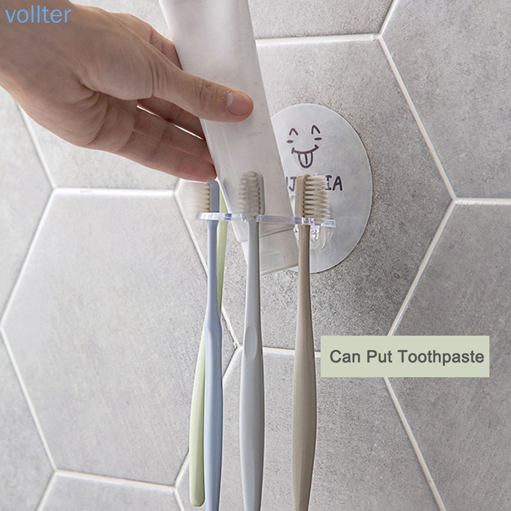 Móc nhựa hút tường để bàn chải đánh răng tiện lợi