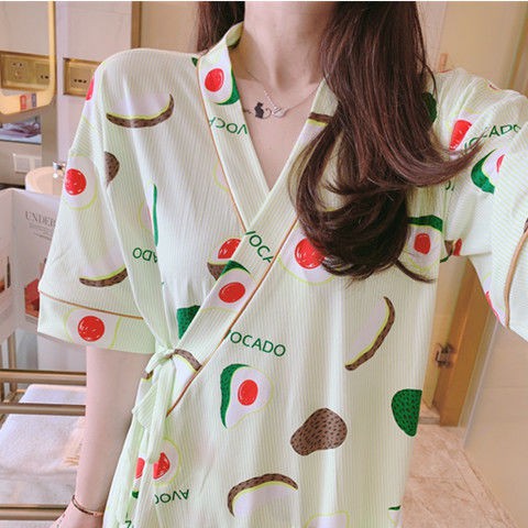 【Sẵn sàng giao hàng】áo choàng tắm áo choàng tắmKimono pyjama phụ nữ mùa đông và thu váy ngủ dài tay Yukat