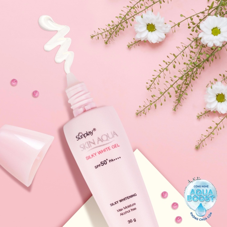 Gel Chống Nắng Dưỡng Da Trắng Mượt SUNPLAY Skin Aqua Silky White Gel Spf50+ 30g/70G