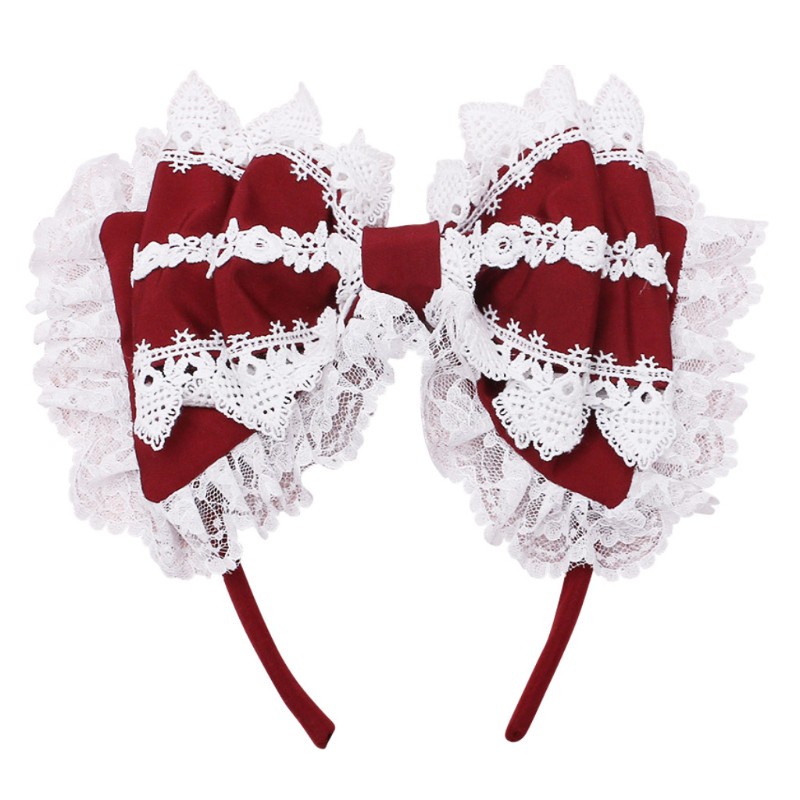 Băng Đô Cài Tóc Hình Nơ Phối Ren Phong Cách Lolita Nhật Bản | BigBuy360 - bigbuy360.vn