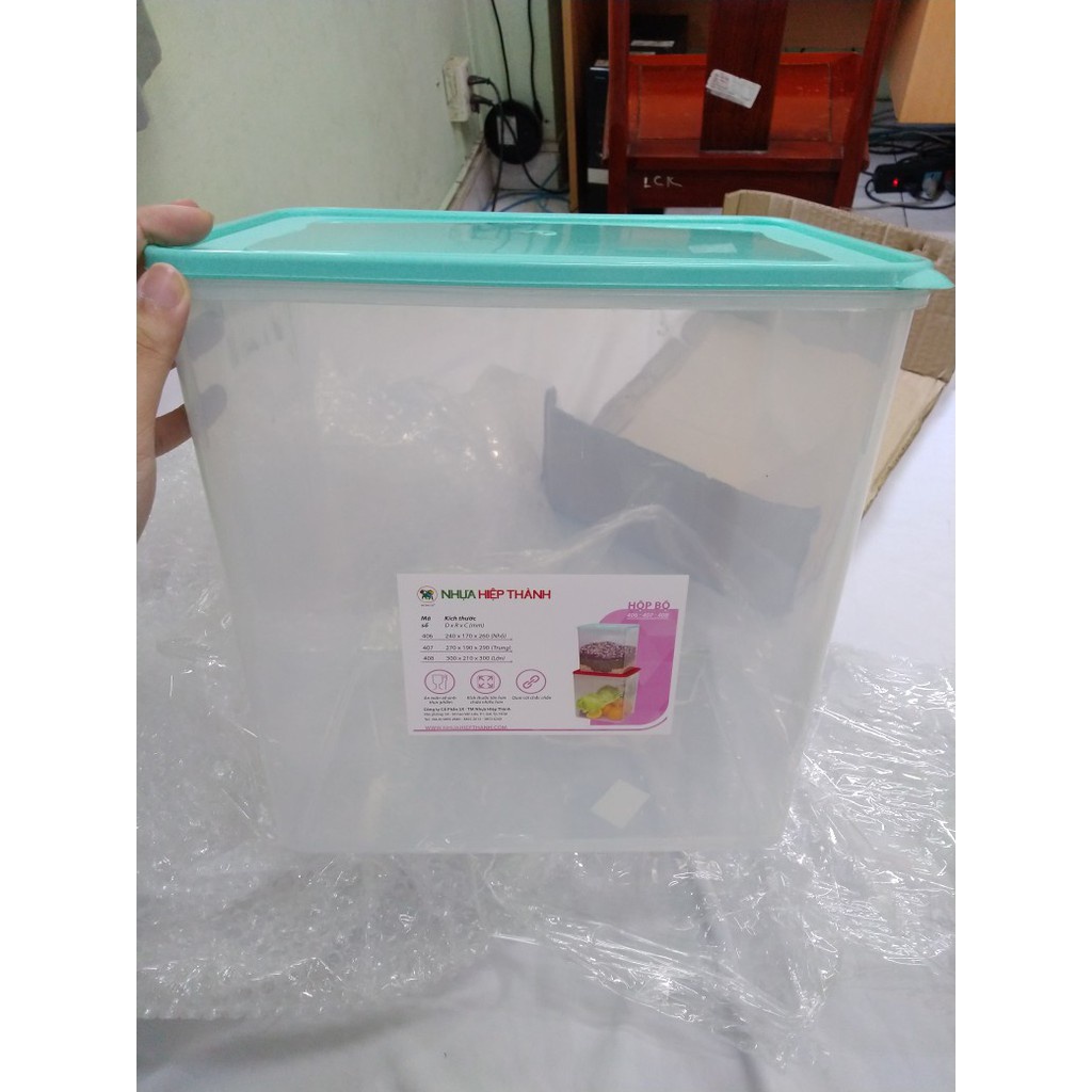 Hộp nhựa đựng thực phẩm, gạo, đậu đen, đậu phộng KT 270x190x260mm