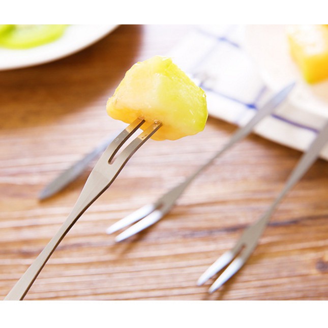 Bộ 10 nĩa ghim trái cây inox không rỉ sét
