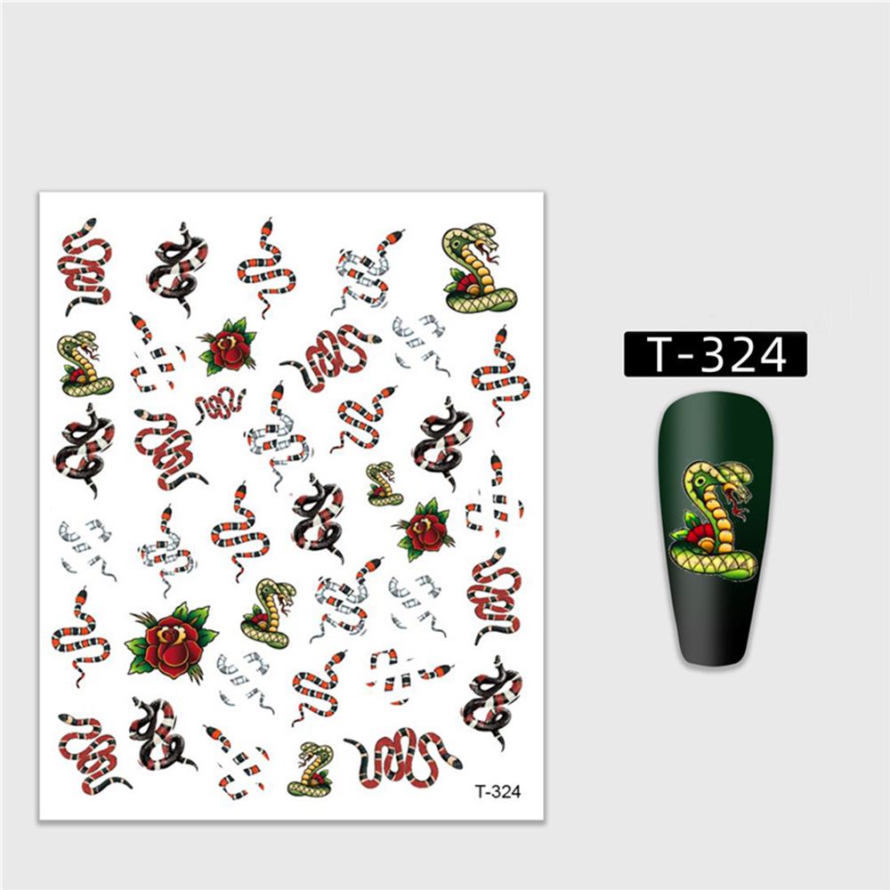 Miếng Dán trang Trí Móng Tay Hình Rắn 3d Độc Đáo Tự Dính Diy