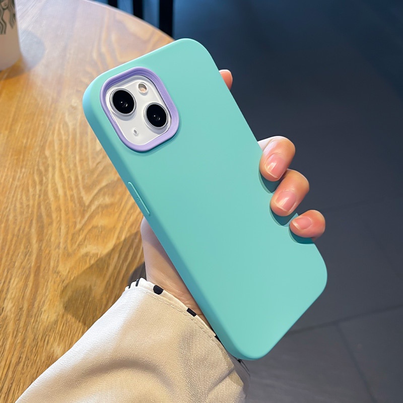 Ốp Điện Thoại Silicone Mềm Màu Trơn Chống Sốc 3 Trong 1 Sang Trọng Cho iPhone11 12 13 Pro Max XR X XS
