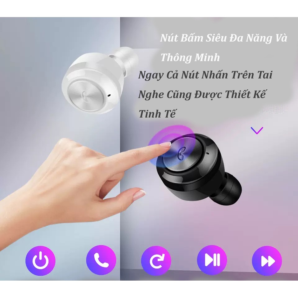 (Cao Cấp) Tai Nghe Bluetooth Liên Thông Siêu Bass Wireless A6 Không Dây - Chống Nước IP5X-Pin Khủng 100h | BigBuy360 - bigbuy360.vn