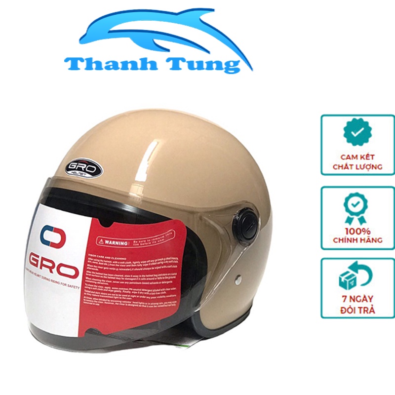 Mũ bảo hiểm GRO Cao Cấp Chính Hãng - Kính Dài