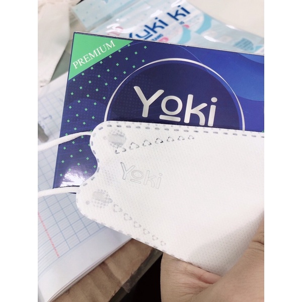 [Giá 1 cái 1.7k] Khẩu trang 4D YOKI kháng khuẩn 1 hộp 10 cái-màu trắng
