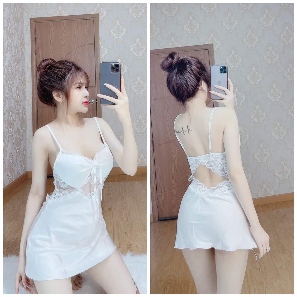 Váy ngủ sexy ❣️FREE SHIP❣️ Đầm ngủ sexy lụa Satin Chất Siêu Mát Dáng Siêu Xinh