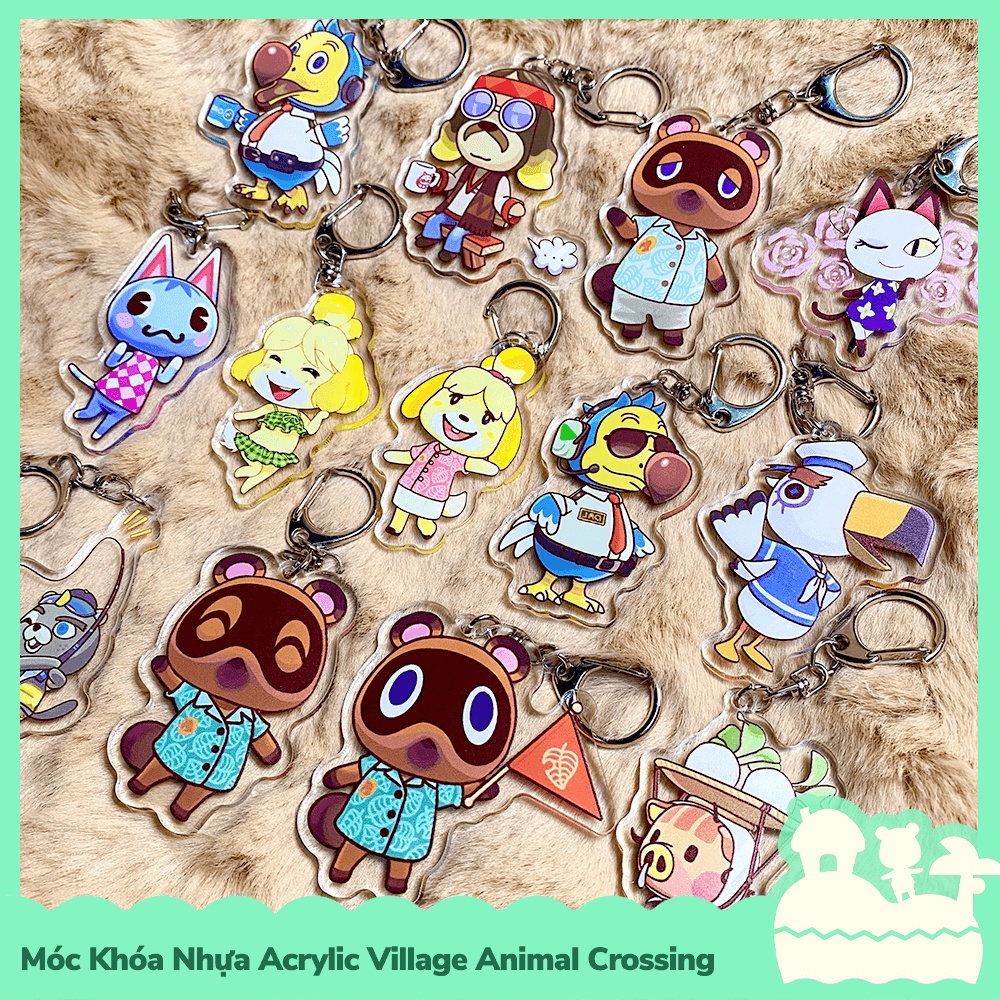 [Sẵn VN - NowShip] Móc Khóa Keychain Acrylic Nhựa Trong Nhân Vật Game Animal Crossing Horizons Nintendo Say Hi