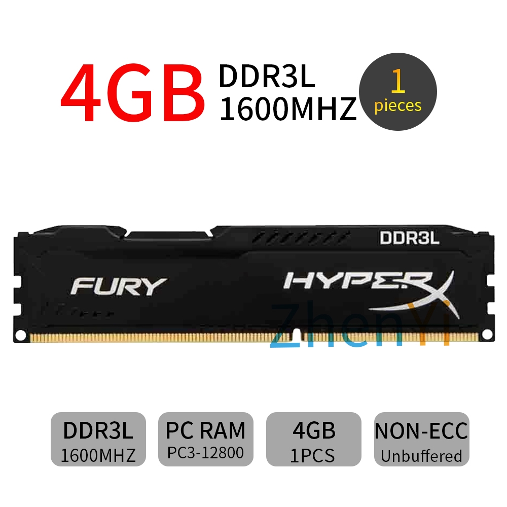 Ram Máy Tính 4GB DDR3L PC3-12800 1600MHz 1.35V Cho HyperX FURY AD34