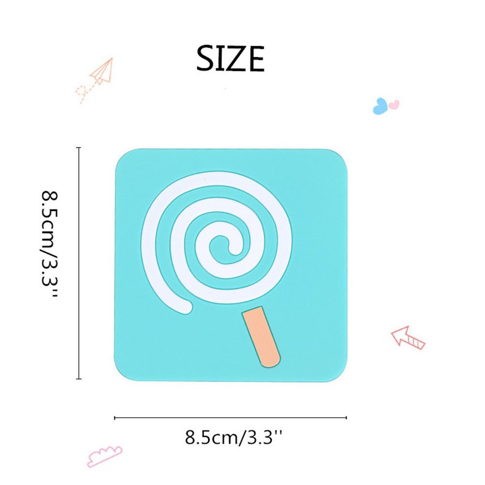 Tấm Lót Cốc Bằng Silicon Họa Tiết Hoạt Hình Dễ Thương Bắt Mắt