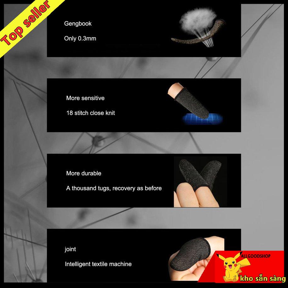 Set 2 bao ngón tay chơi game bằng sợi carbon chống trượt độ nhạy cao