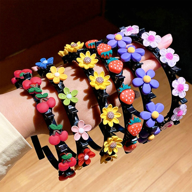 Băng Đô Cài Tóc Đính Hoa / Dâu Tây Dễ Thương Cho Bé Gái