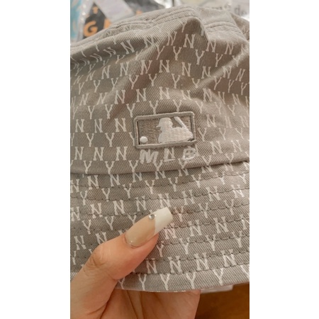 Nón MLB Bucket Xám Full Tag Logo Thêu Bền Đẹp