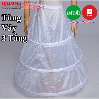 Tùng váy cưới cô dâu 3 tầng vải bóng chuyên dùng cho váy cưới khung dẻo dễ uốn gấp gọn