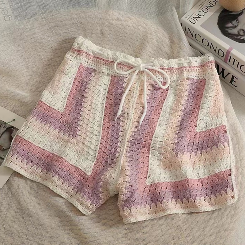 Set Áo Croptop 2 Dây + Quần Sọt Dệt Kim 10MK