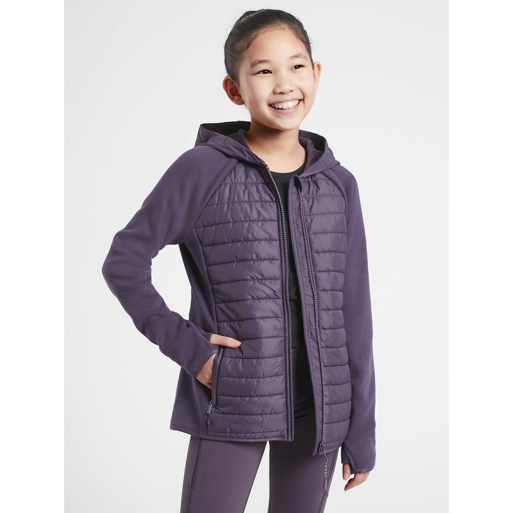 Áo khoác thể thao bé gái Athleta 598456 Girl Half-Time Hybrid Jacket size M8/10