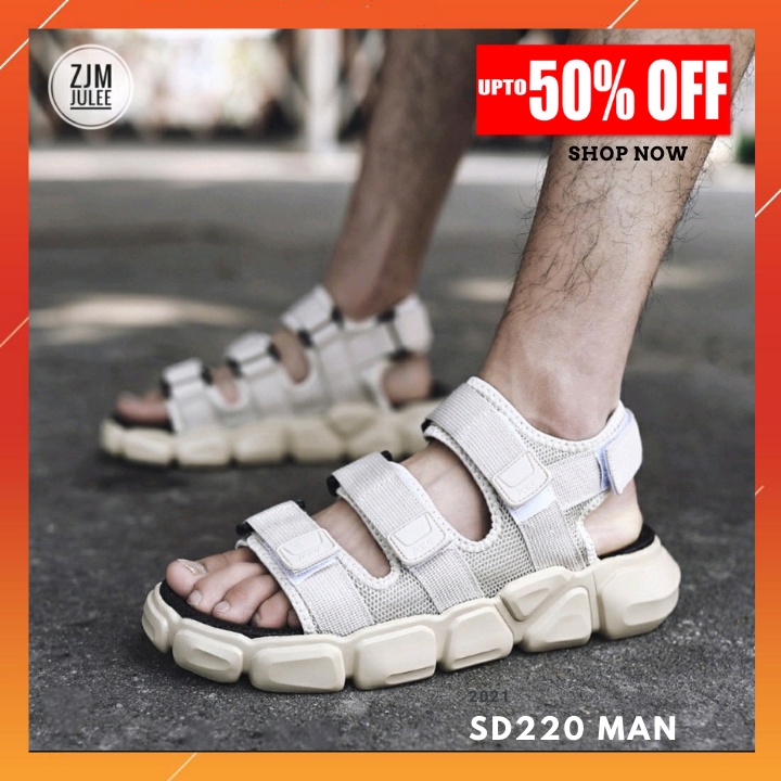 Sandal nam quai ngang &lt;Phối đồ bao đẹp&gt; - Dép quai hậu SD220 đế dày - Mới nhất