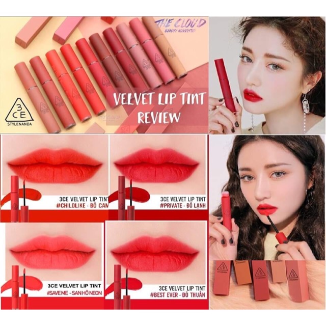 Son 3CE Velvet liptint Review hot nhất 2019