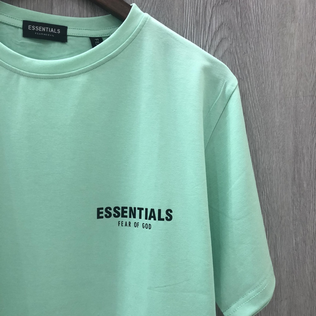 Áo thun nam nữ tay lỡ ESSENTIALS in ngực , Áo phông cộc tay basic unisex, Zing store