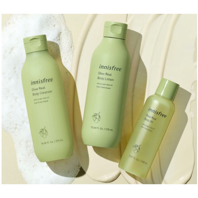 Sữa tắm / Sữa dưỡng thể/ Dầu dưỡng thể từ Olive Innisfree Oilve Real Body Cleanser/ Lotion/ Oil